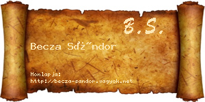 Becza Sándor névjegykártya