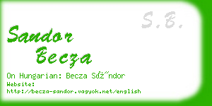 sandor becza business card